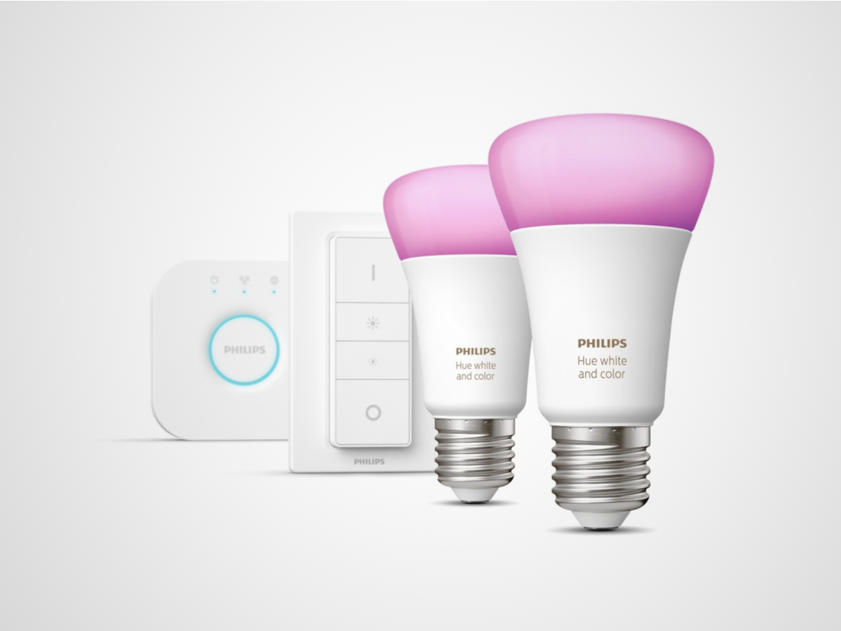The brighter bulbs: Philips Hue White and Colour Ambiance Starter Kit (£130)