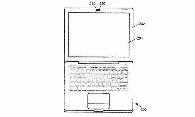 Split-sensor camera on a laptop