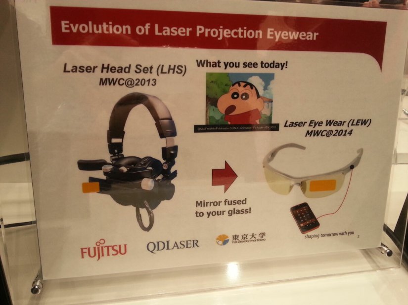MWC 2013 – Fujitsu Laser Headset shows Google Glass how it’s done