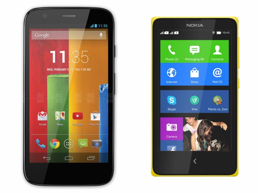 Nokia X vs Motorola Moto G:  the weigh-in