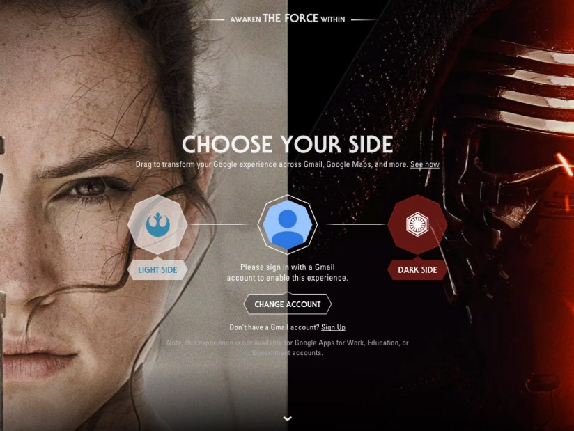 Google adds a splash of Star Wars to YouTube, Gmail and more