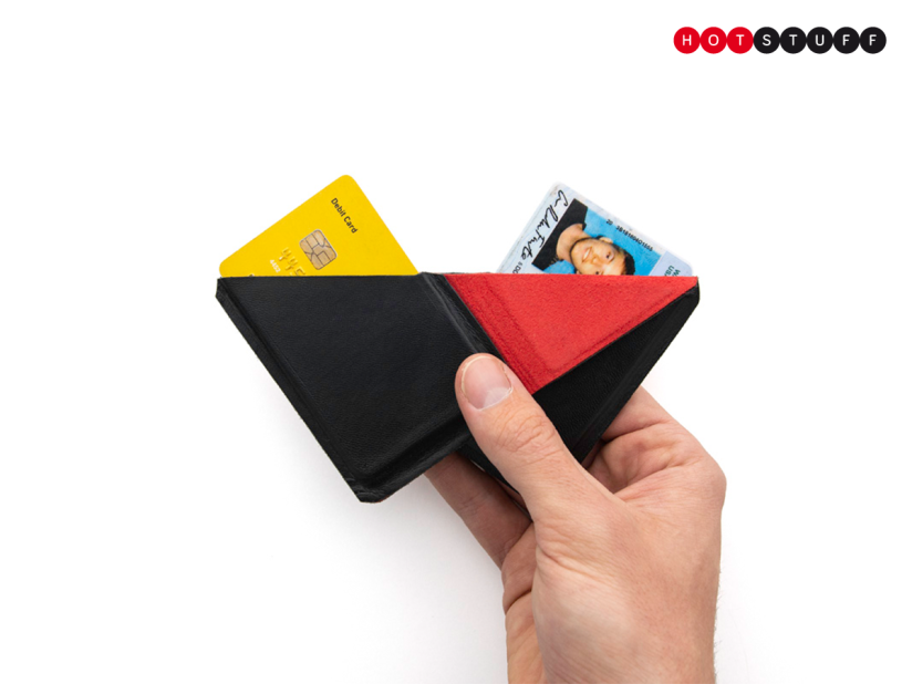The Bodega Flip-Fold is a minimalist wallet with a unique party trick
