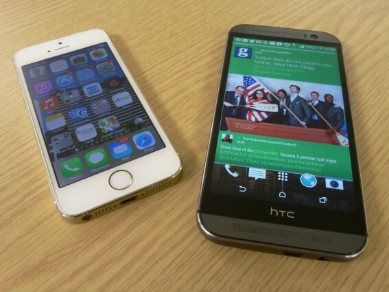 HTC One (M8) versus iPhone 5s 
