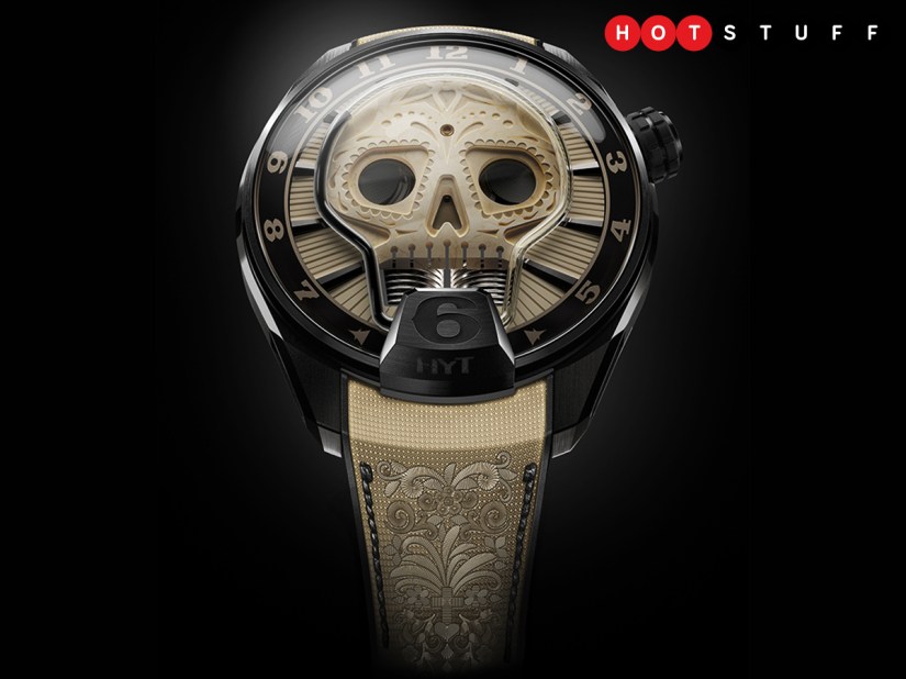 This skull-shaped watch is made from mammoth bones