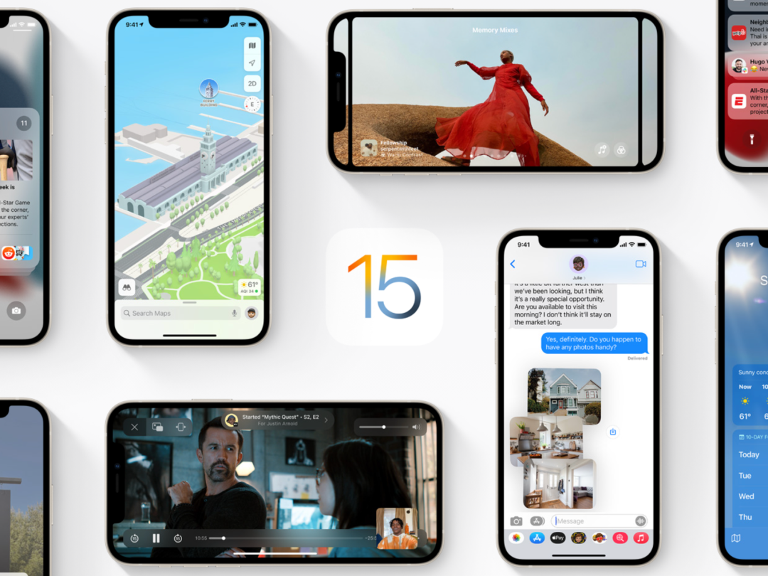 New features in iOS 15 preview graphic