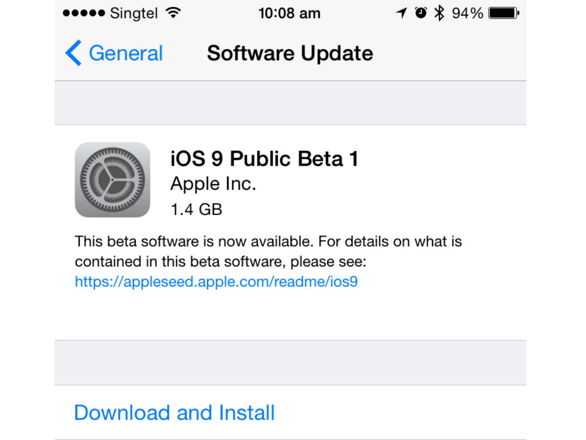 Step 5: Install update