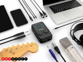 The iRig Pro Duo I/O is a portable 2-channel audio/MIDI interface for maestros on the move