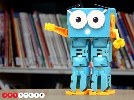 Marty the Robot v2 is a kid-friendly programmable walking robot that can dance like John Travolta