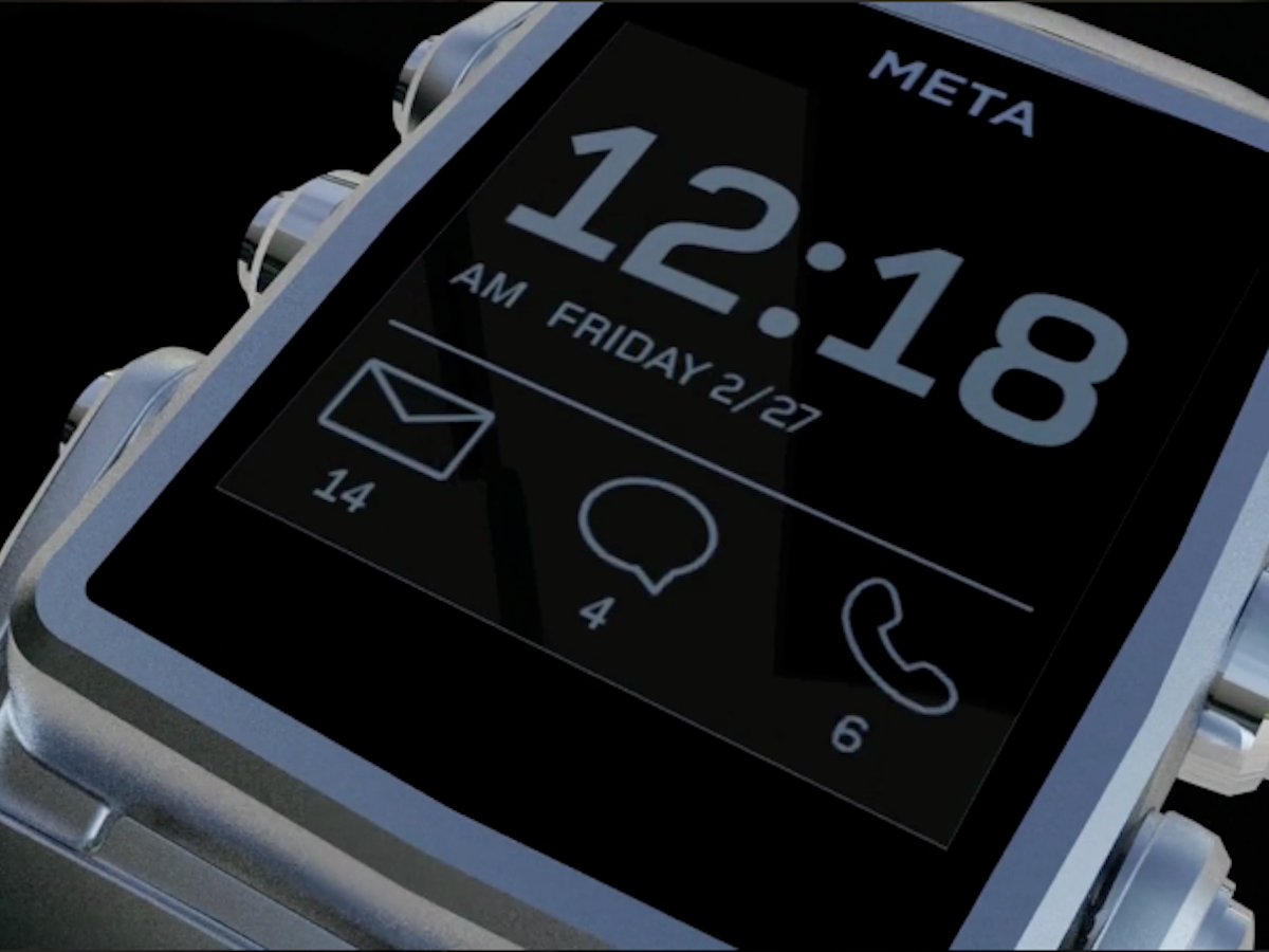 Close up of the MetaWatch Meta