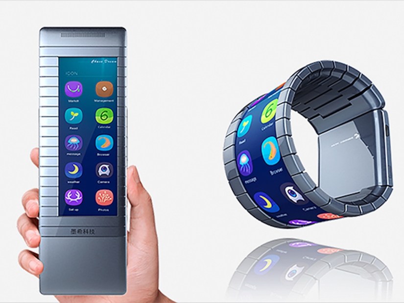 Moxi’s bendable smartphone can be wrapped around your wrist