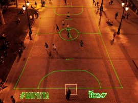 Lasers for goalposts: Nike lights up the streets with its laser football pitch