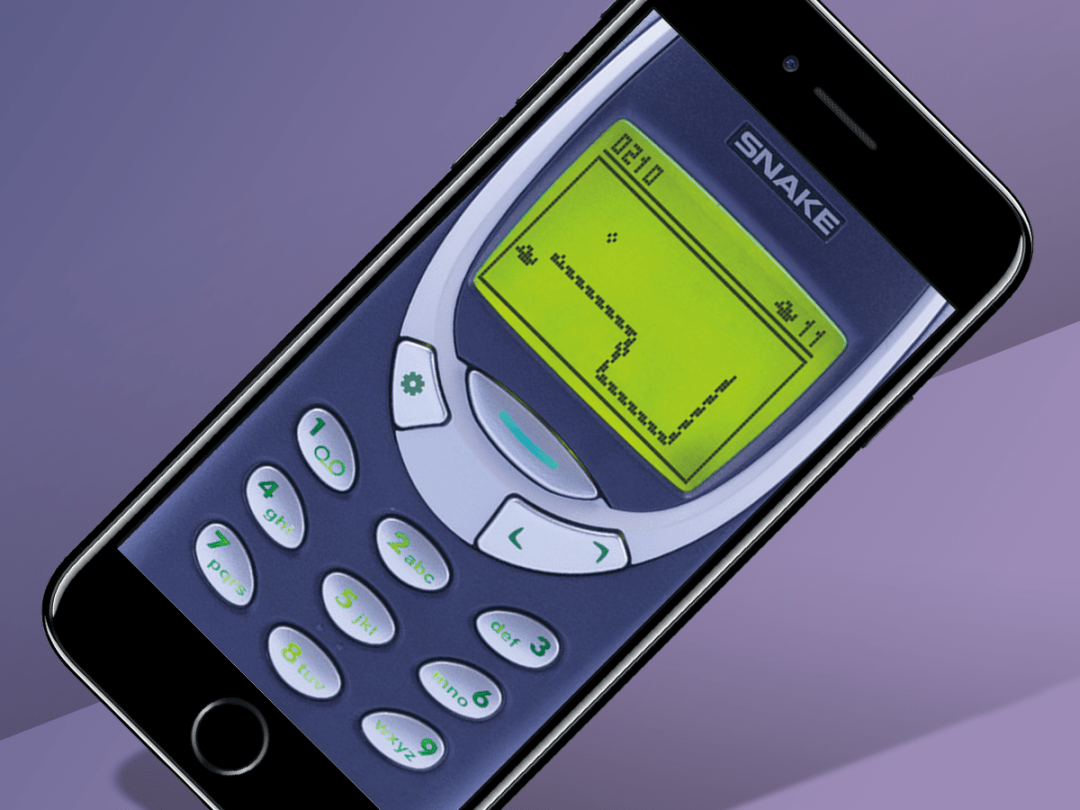 old school games Snake 97 for iOS displayed on a smartphone screen