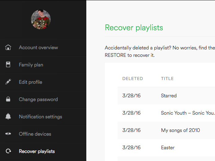 4) Rescue deleted playlists