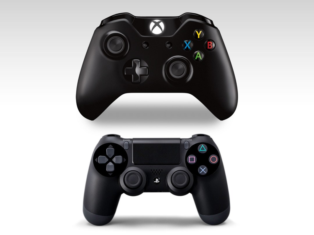 Microsoft Xbox One and Sony PS4 controllers