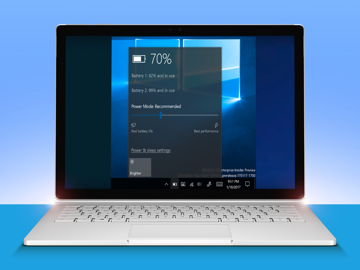 The best new features in the Windows 10 Fall Creators Update - Power slider
