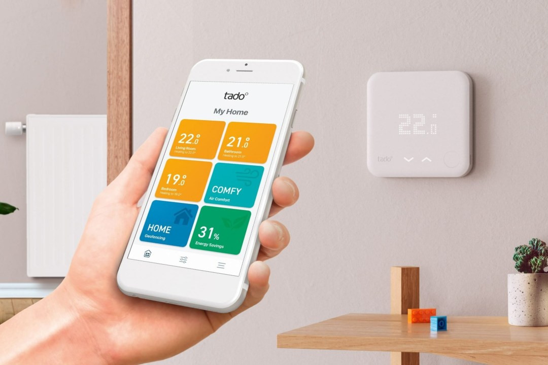 A smartphone running the Tado app