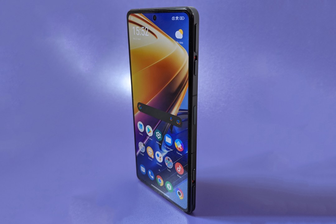 Poco F4 GT smartphone three-quarter front angle