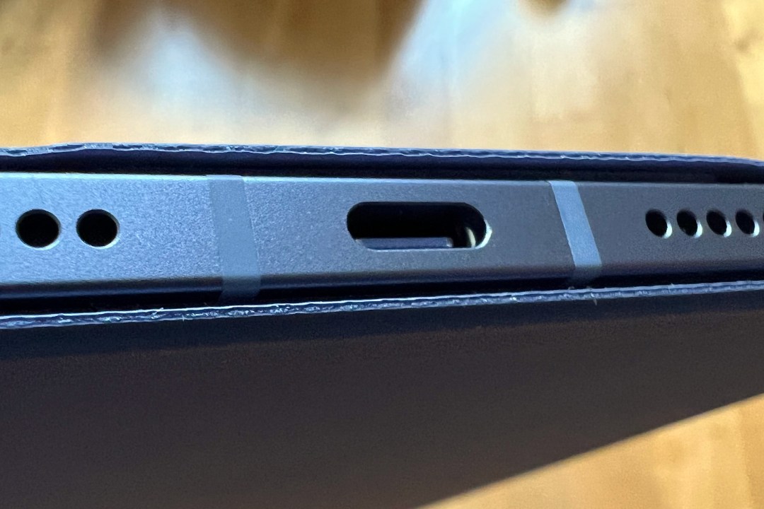Close-up of iPad mini USB-C port