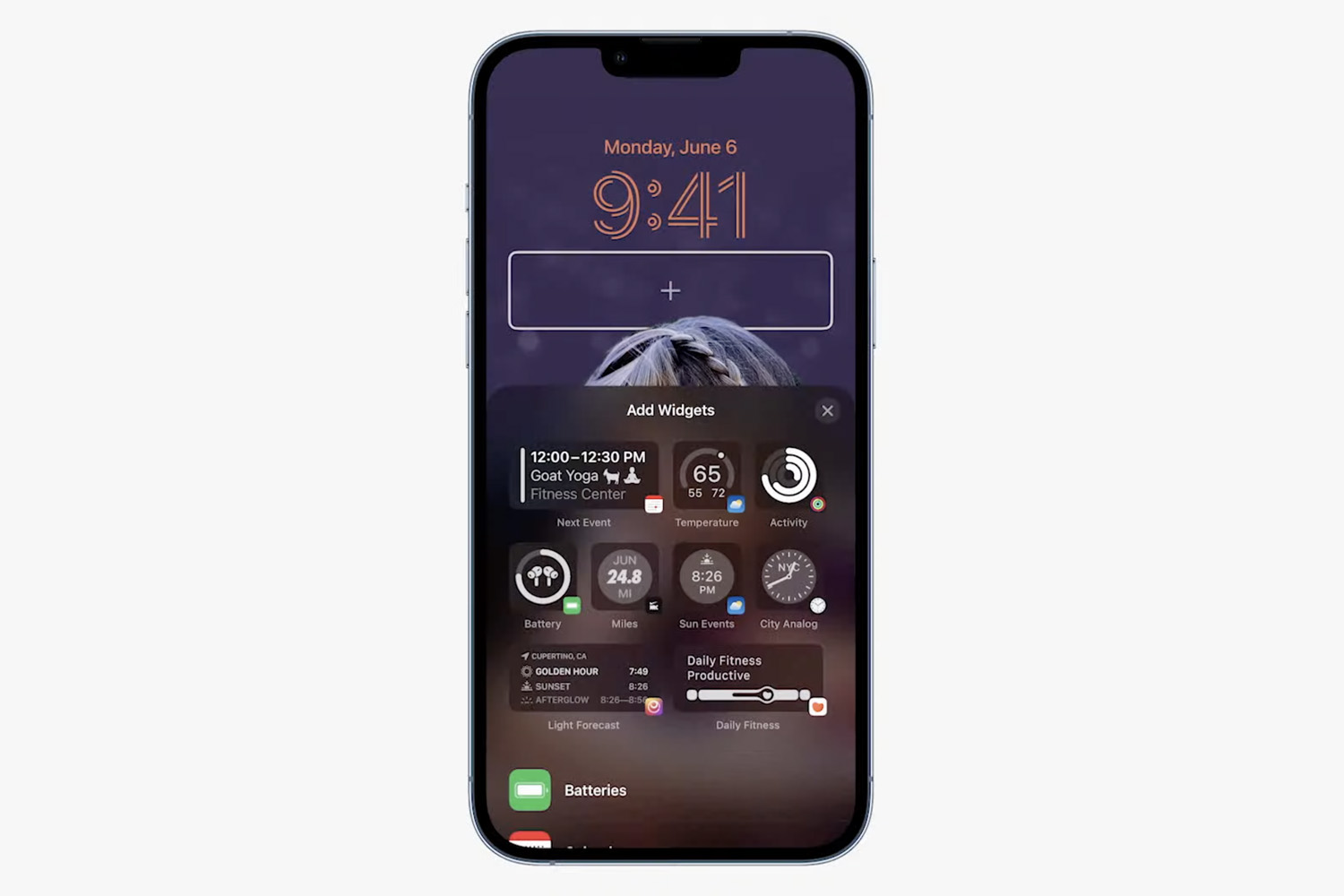 Stuff WWDC 2022 iOS 16 lockscreen widget chooser
