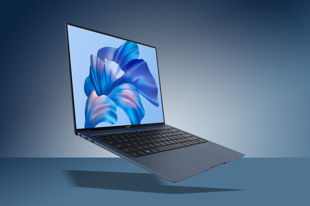 Huawei MateBook Pro X laptop on grey background