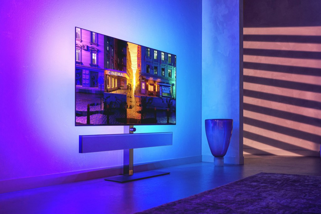 Philips OLED+986 TV against wall