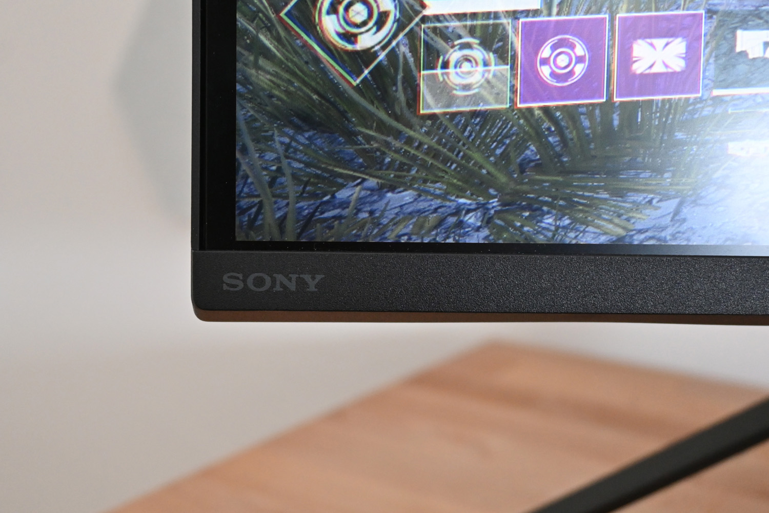 Sony InZone M9 monitor logo close up