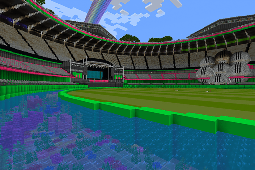 Check out this epic virtual stadium in Minecraft, designed by kids