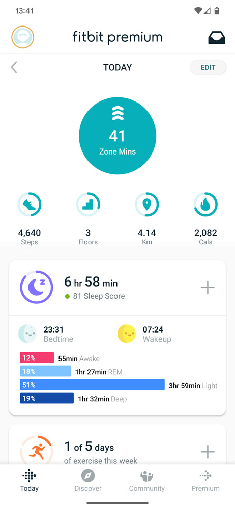 Fitbit Android app screenshot