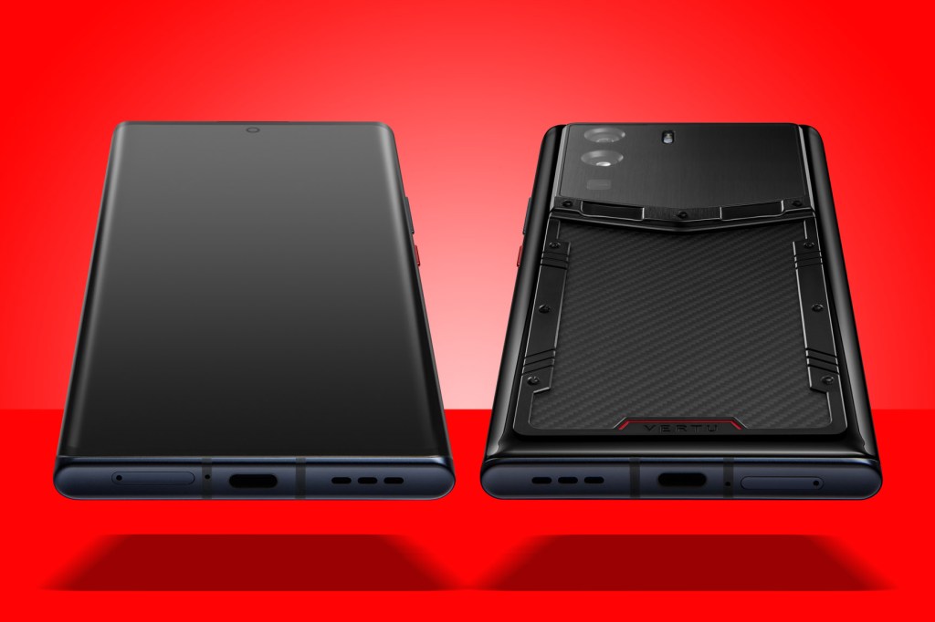 Metavertu front and rear on red background