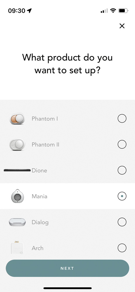 Devialet Mania companion app setup