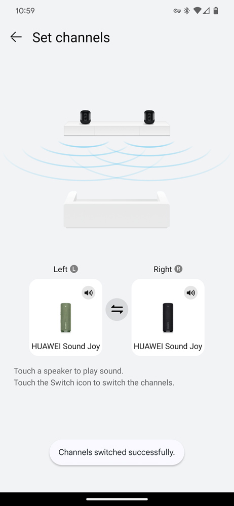 Huawei AI Life app stereo pairing