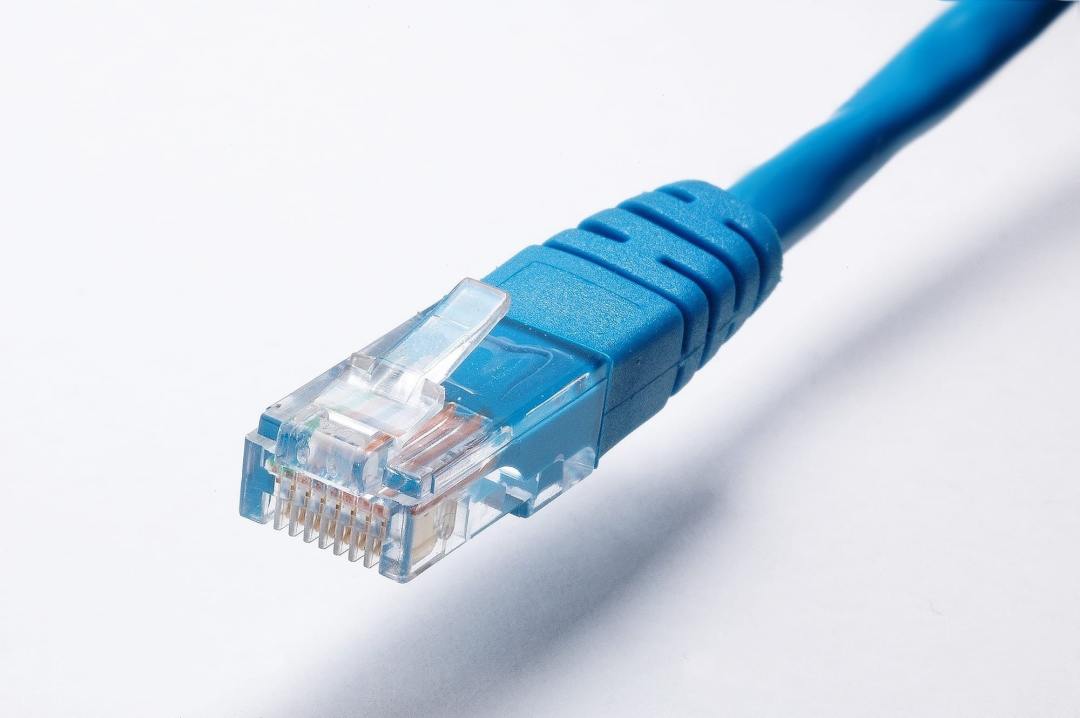 A blue Ethernet cable. Image by Pixabay.