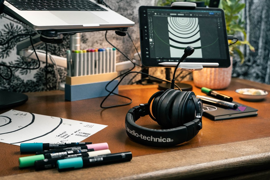 Audio Technica M50xSTS lifestyle on desk
