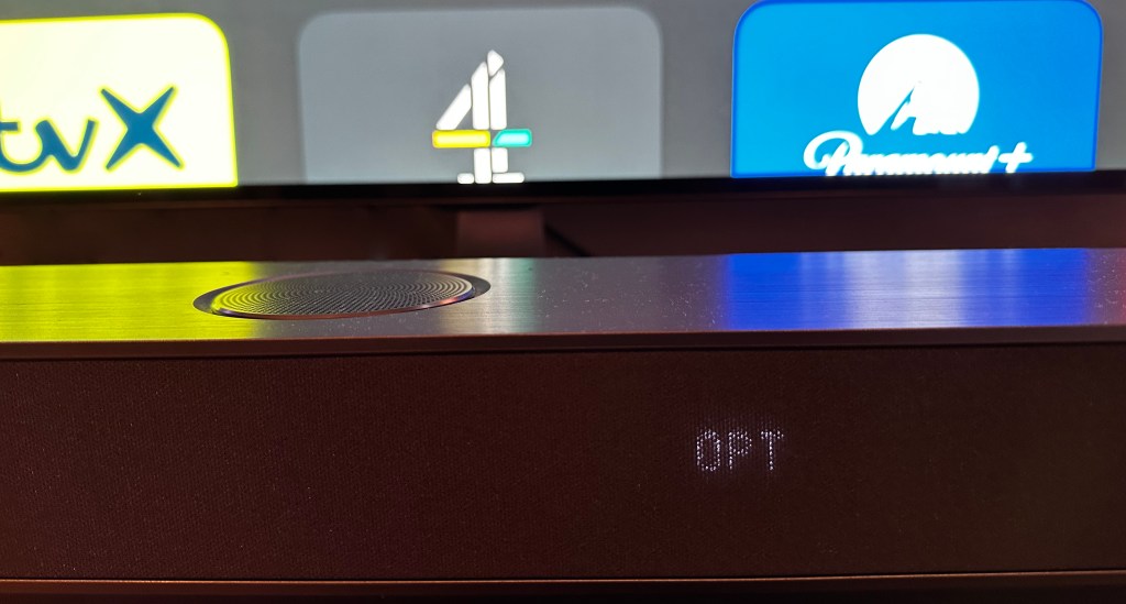 The LED display on LG's S95QR soundbar