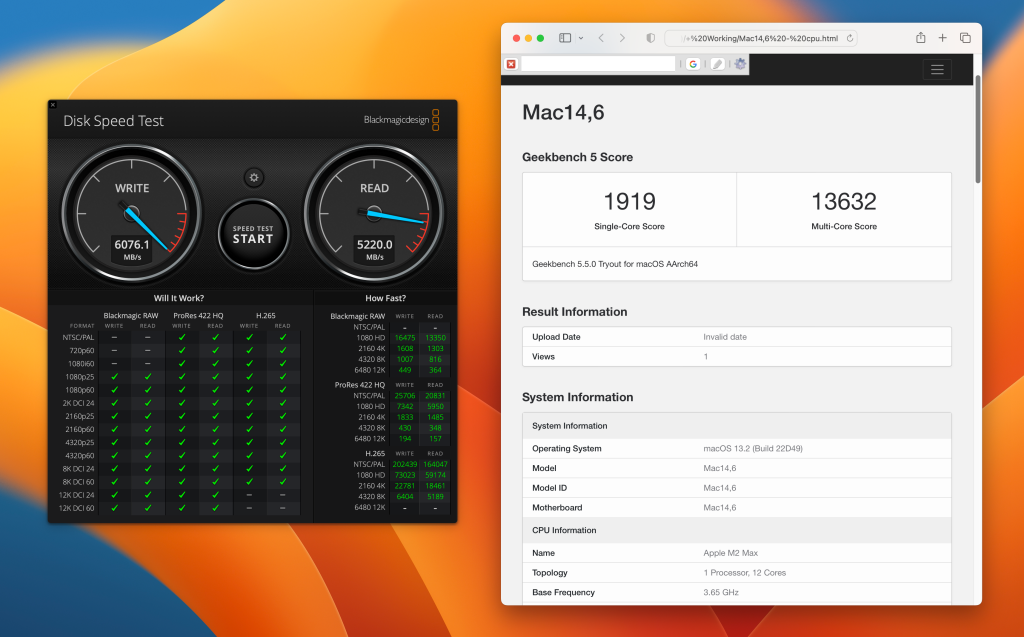 macOS benchmarks