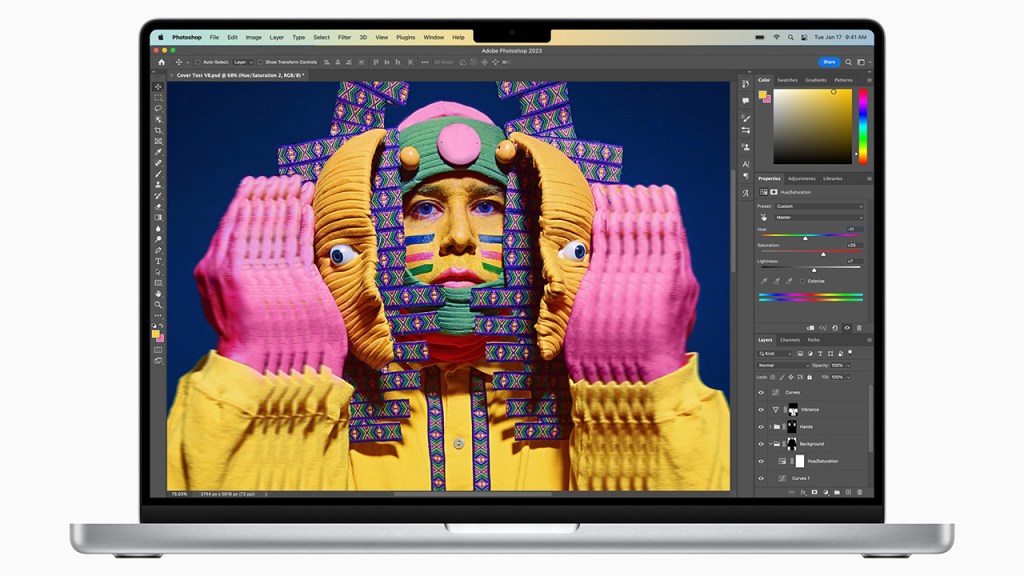 MacBook Pro 14in 2023 showing Photoshop on its screen