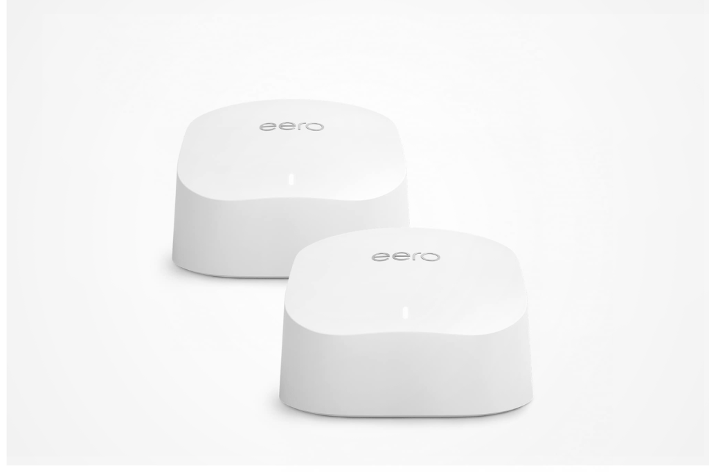 eero 6 routers against white background