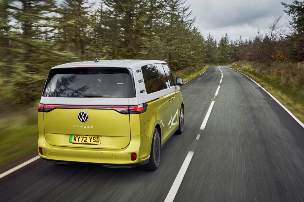 VW ID Buzz review on road rear