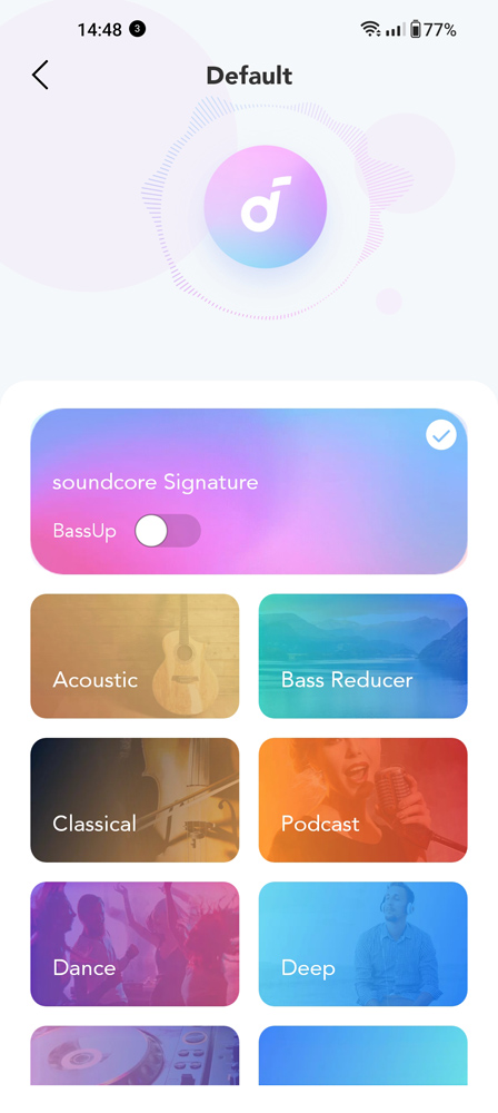 Soundcore VR P10 app EQ settings