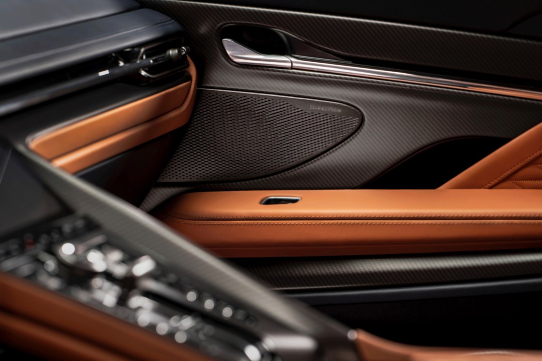 Bowers & Wilkins surround sound system inside Aston Martin DB12