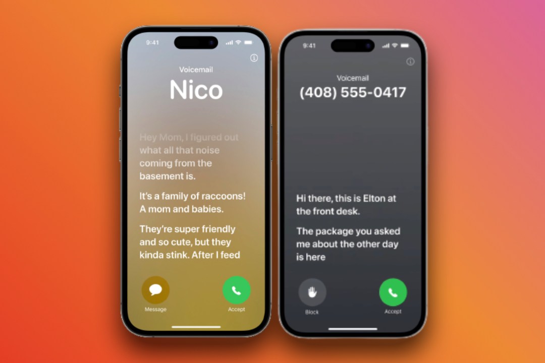 iOS 17's new Live Voicemail feature running on iPhone