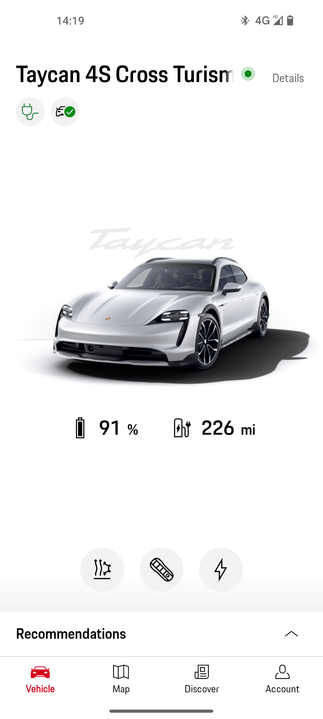 Porsche Taycan Cross Turismo smartphone app homescreen copy