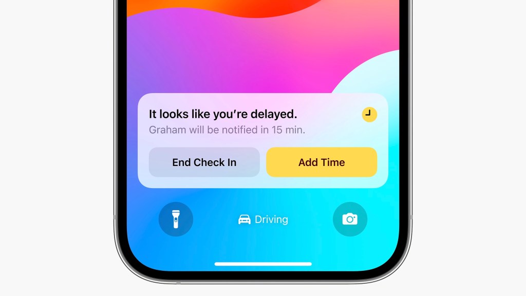 Delayed Check In notification on iPhone