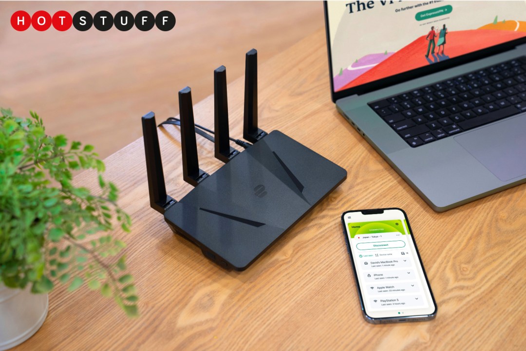 ExpressVPN's Aircove VPN router on table