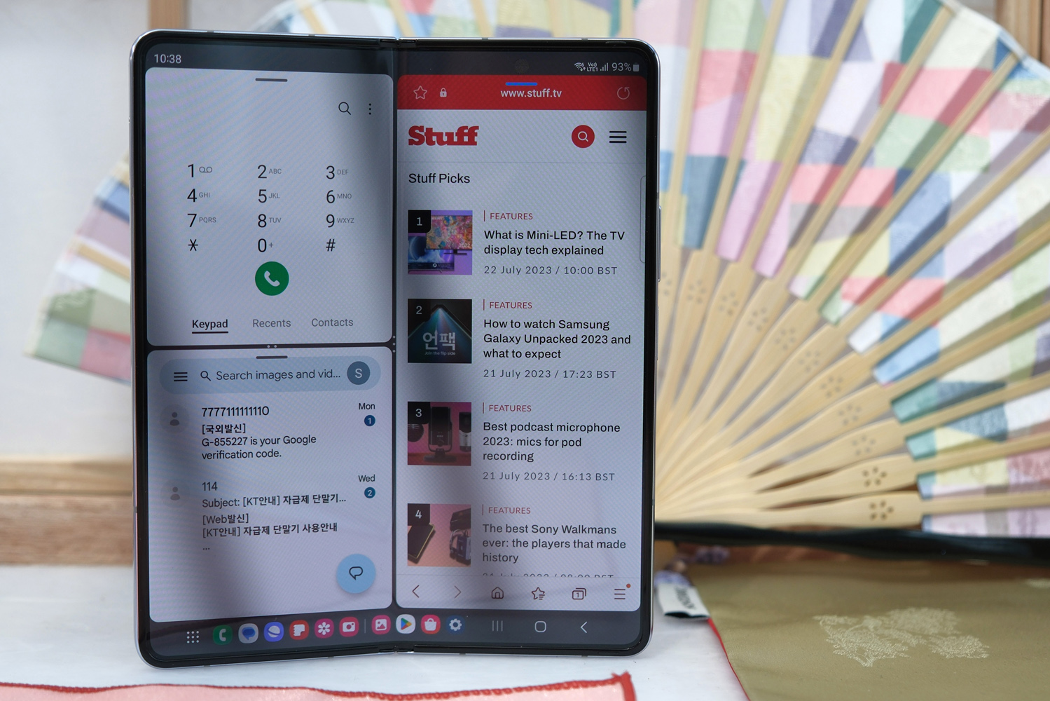 Samsung Galaxy Z Fold 5 review split window