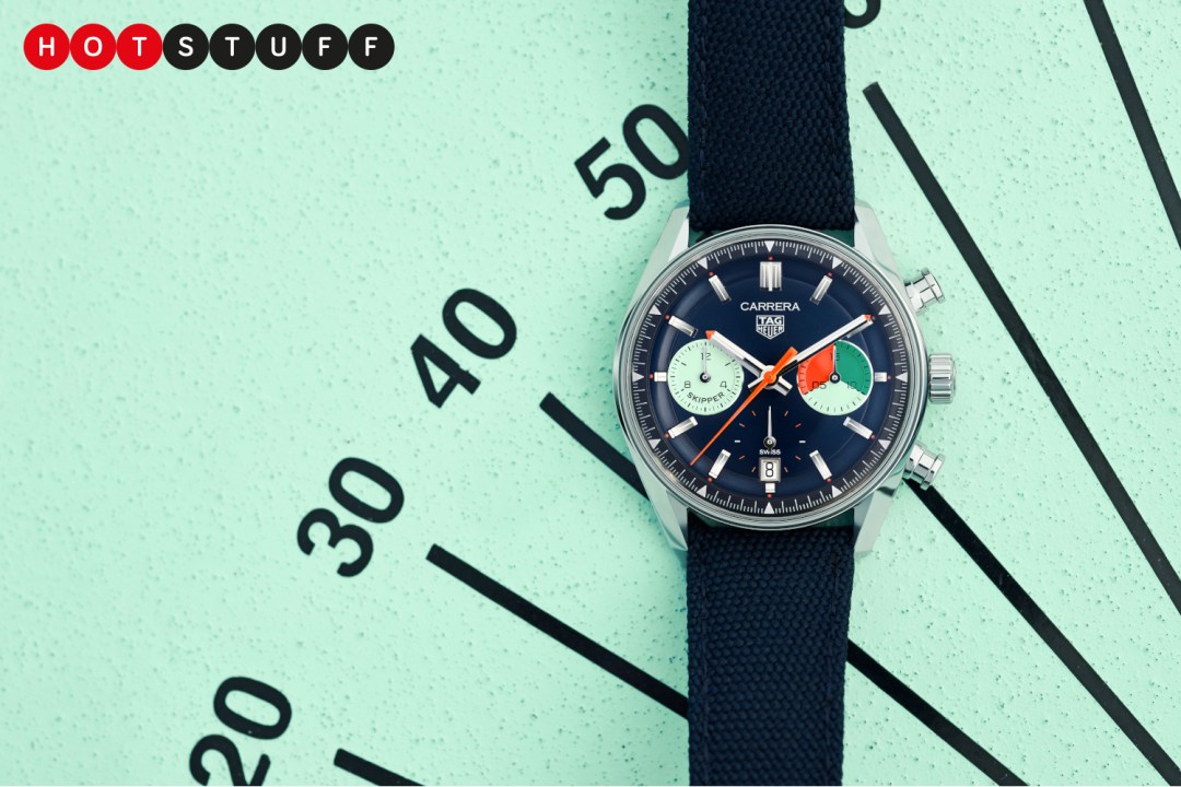 TAG Heuer Carrera Skipper on teal background