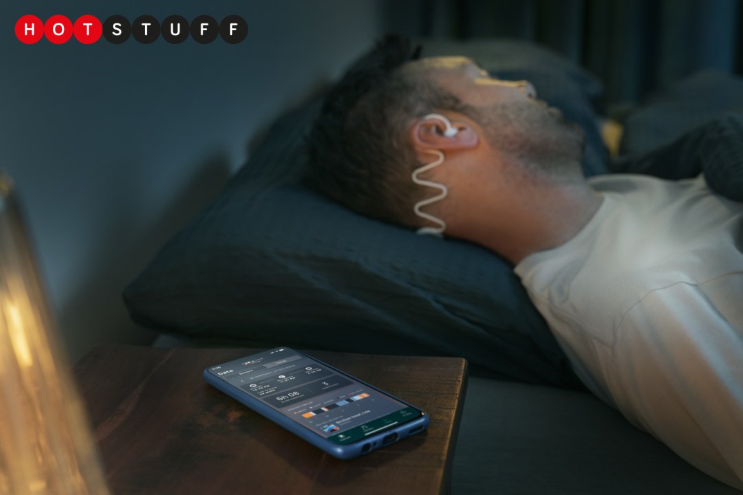 Person wearing Philips Sleep headphones