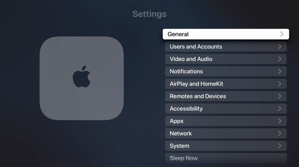 Apple TV settings